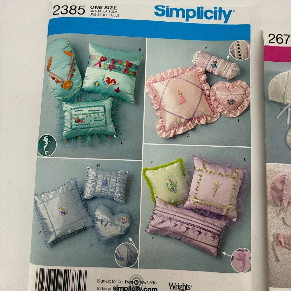 4‎ LOT! Simplicity 9140~2457-2673-2385 Baby Blankets Clothing Pillow Bib